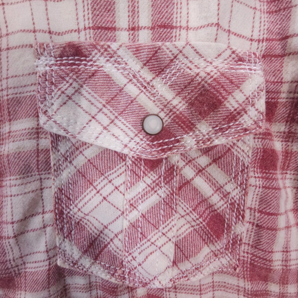 Vintage BKE Flannel Shirt Mens XL Red Plaid Pearl Snap Western Streetwear - Picture 3 of 11